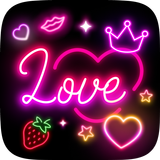 Sparkling Neon Heart Wallpaper