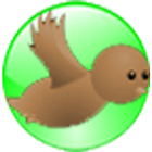Sparrow go out from nest icon