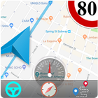 GPS خريطة عداد السرعة سرعة الخريطة حي و قيادة محزر أيقونة
