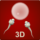 Sperm journey 3D icon