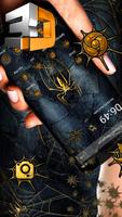 3D Golden Spider Gravity Theme Affiche