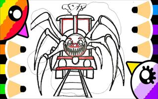 Spider Train Survival Coloring Poster