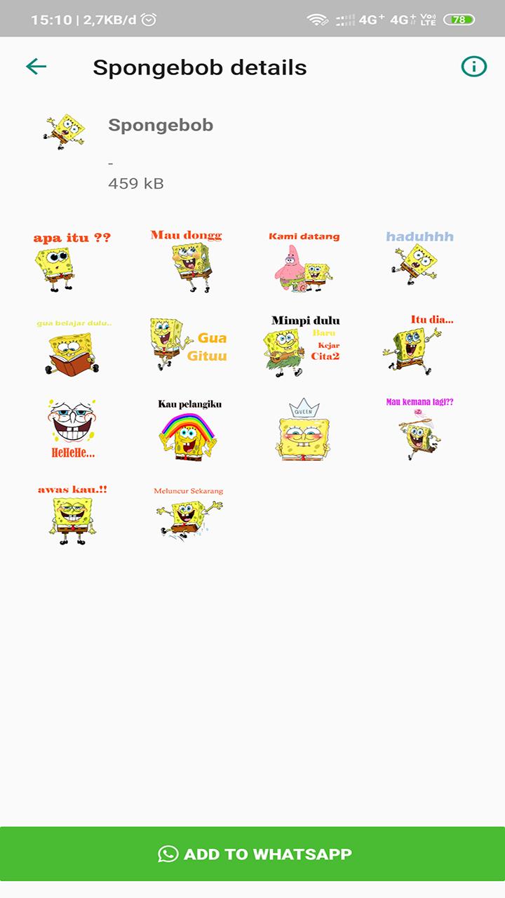 Sticker Spongebob Lucu Wastickerapps For Android Apk Download