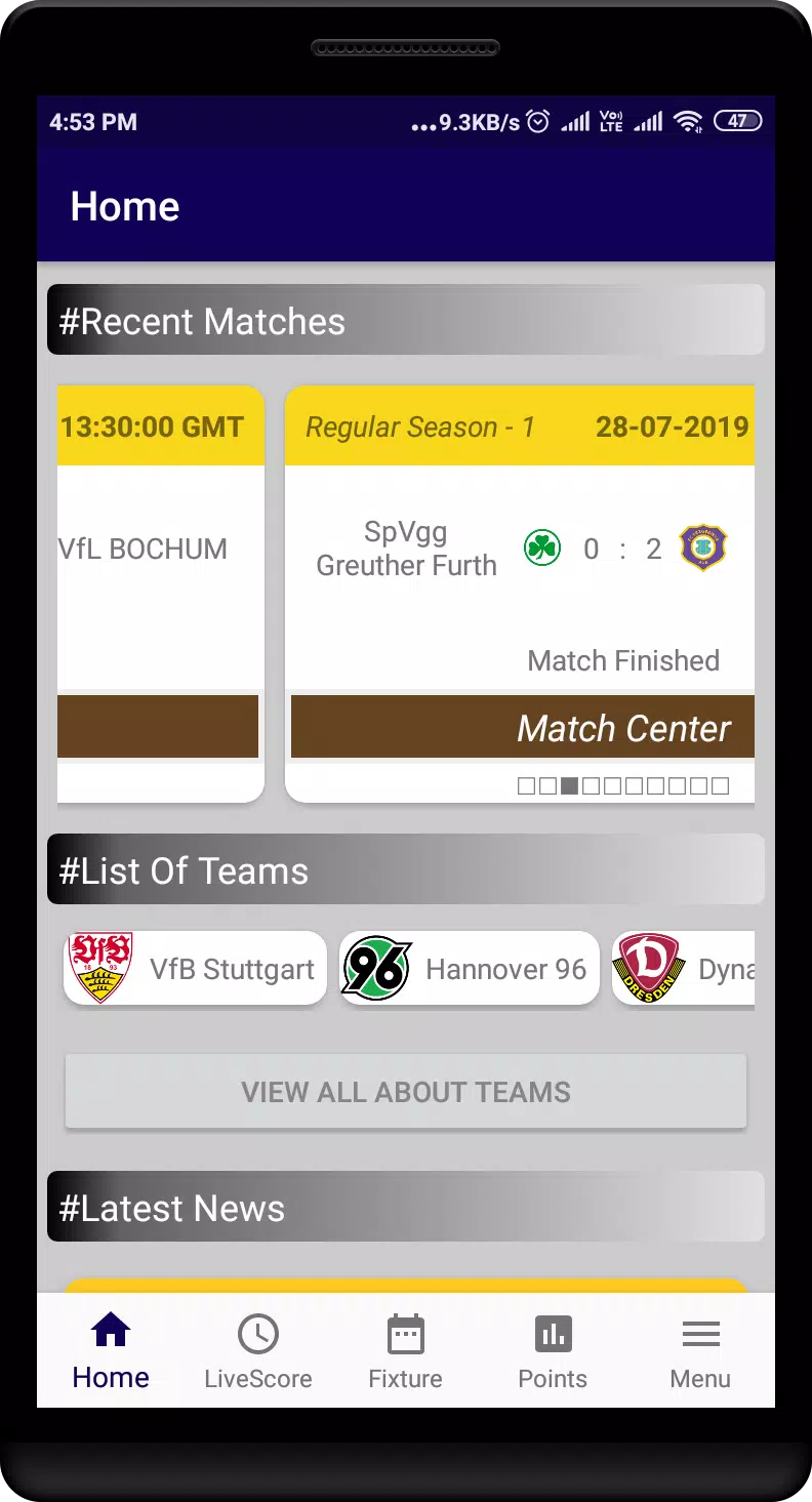 Second Division Of Germany Football league Bundesliga 2 LiveScore::Appstore  for Android