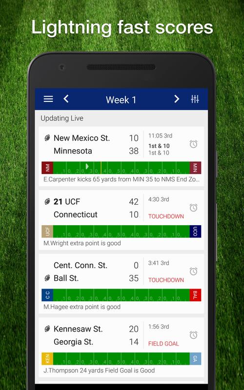 College Football Live Scores, Plays, Schedule NCAA for Android - APK