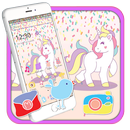 Sprinkle Flowers Rainbow Cartoon Unicorn Theme APK