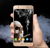 skull smoke live wallpaper 2018 ภาพหน้าจอ 1