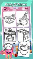 Kitchen Cooking Coloring book and drawings capture d'écran 2
