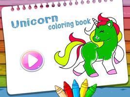 unicorn coloring pages and drawing Affiche