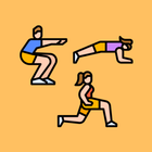squat plank lunge challenge icon