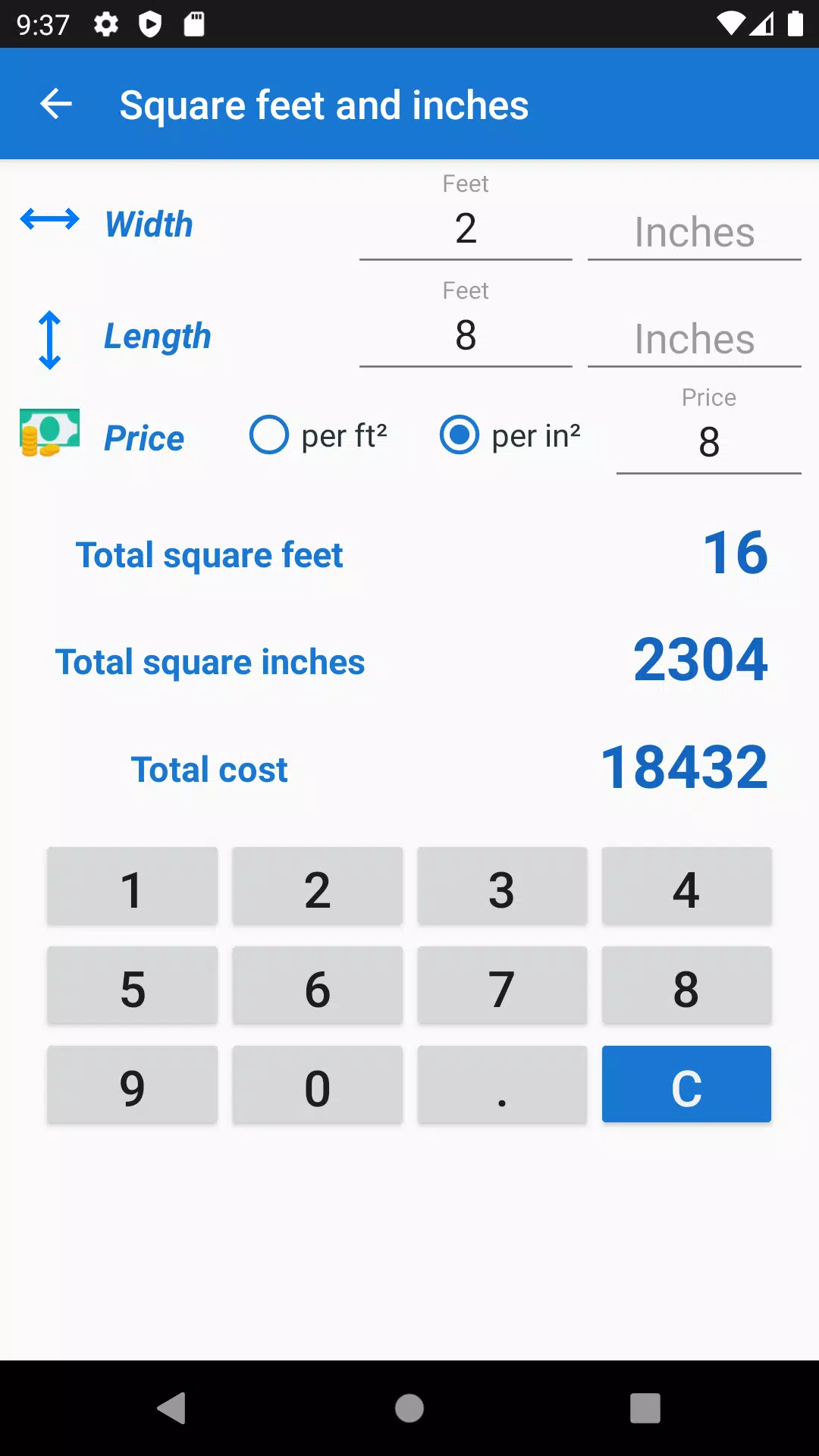 Berekening vierkante meters APK voor Android Download