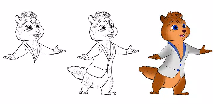 How to draw cartoon squirrel and chipmunk APK pour Android Télécharger