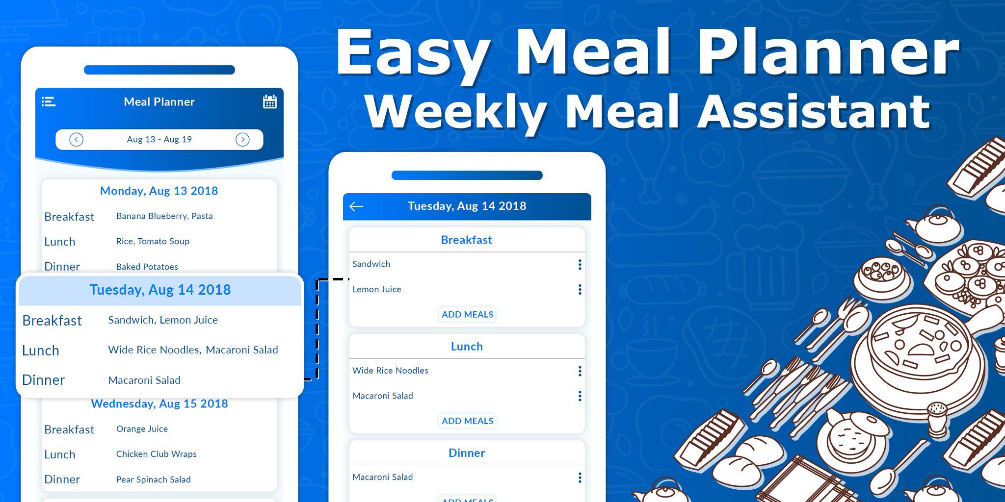 Meal Planner. Loota meal Planner app. Easy planning