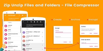 Zip Unzip Files and Folders - File Compressor โปสเตอร์