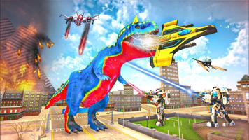 Futuristic Dino robot Battle imagem de tela 1