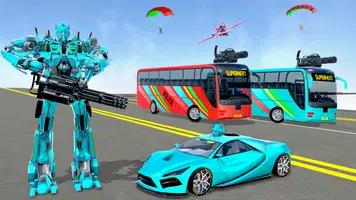 Flying Bus Robot Transform 3D الملصق