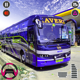 jeu de bus de passagers 3d icône
