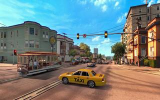 taxi sim 3d ciudad taxista Poster