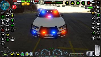 voiture de police conduite 3d Affiche
