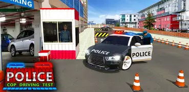 carro de polícia dirigindo 3d