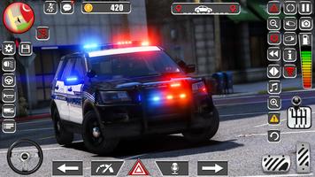 carro de polícia dirigindo 3d imagem de tela 1