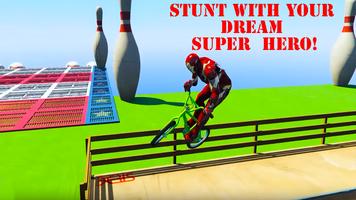 Superheroes Bmx Tricky Racing Games capture d'écran 3