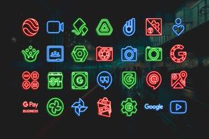 [SSP] - Neon RGB Icon Pack captura de pantalla 1