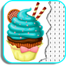 لون كب كيك حسب الرقم - كتاب تلوين بكسل APK