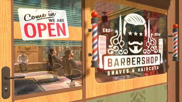 Barber Shop Hair Cut Salon 3D पोस्टर