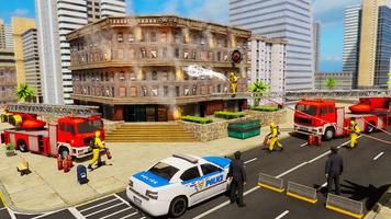911 urgence secours service pompier Jeux Affiche