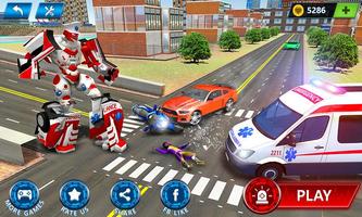 Ambulance Robot City Rescue الملصق