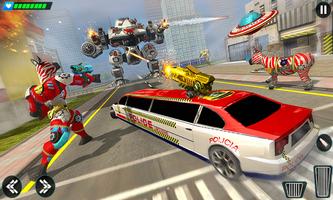 Police limo Zebra Robot 3D Screenshot 3
