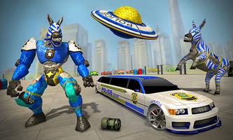 Police limo Zebra Robot 3D Screenshot 1