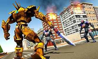 Futuristic Robots War Hero 3D Plakat