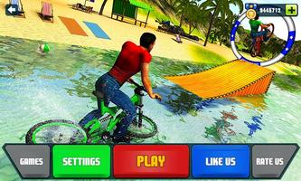 Water Surfer Floating BMX Bicycle Rider Racing poster