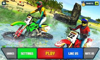 Beach Water Surfer Bike Racing پوسٹر