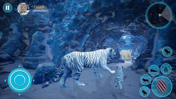 Wild White Tiger Family Sim Affiche