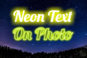 Neon Text On Photo Affiche
