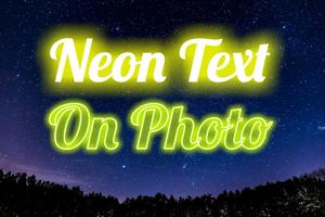 Neon Text On Photo ポスター