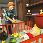 baby-sitter virtuelle nouveau-né bébé heureux jeux icône