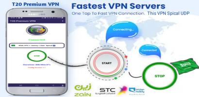 T20 Premium VIP - Secure VPN Cartaz