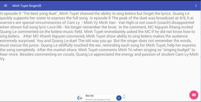 Minh Tuyet SingerSE capture d'écran 3