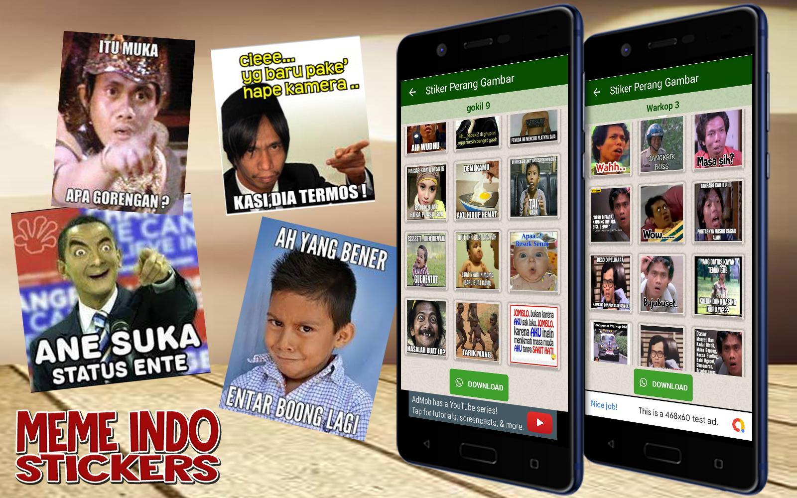 Stiker Perang Gambar Meme Indonesia Wastickerapps For Android