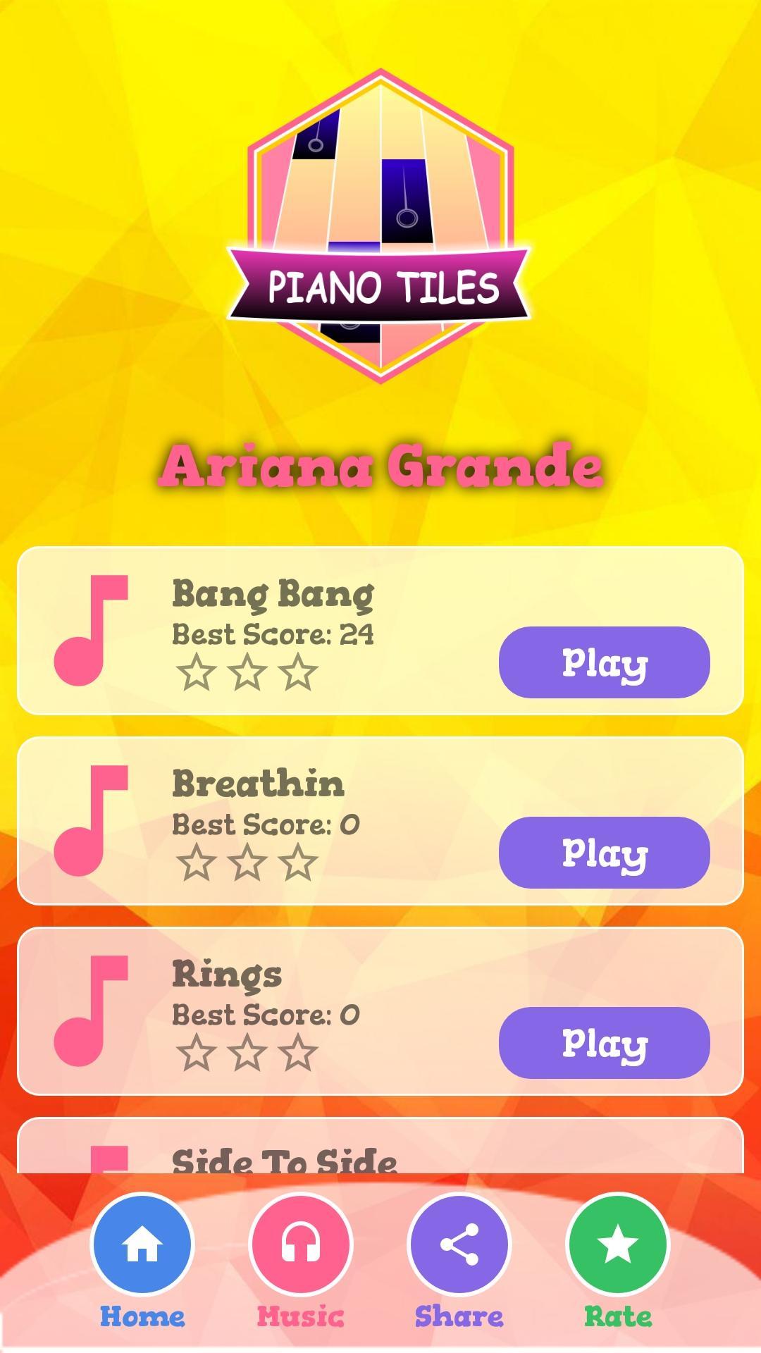 7 Rings Ariana Grande Piano Tiles For Android Apk Download