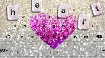 Glitter Heart Keyboard Theme syot layar 2