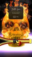 Skull Zipper Screen Lock اسکرین شاٹ 1