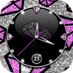 Purple Diamond Clock Live Wallpaper