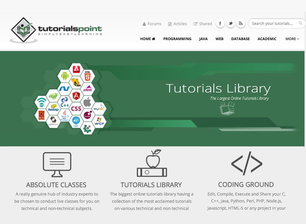 images Tutorialspoint C++ Programming tutorials point online courses for
