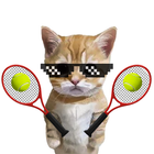 Cute Cat Meme Tennis icon