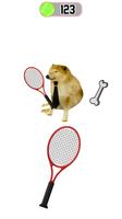 Cute Cat Meme Tennis poster